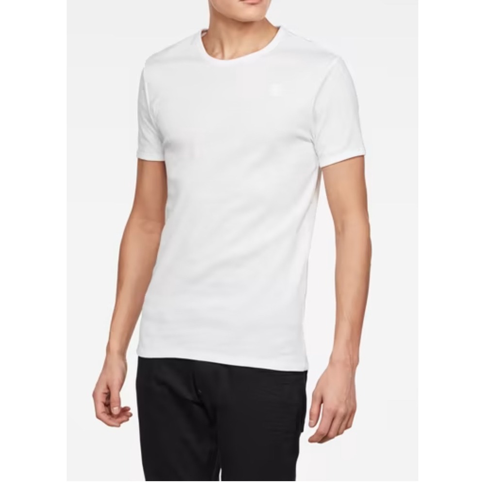 G-Star Raw Lash White Organic Cotton Crew Neck Logo T-Shirt Mens XL